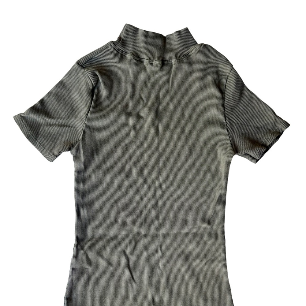 Olive Rib-Knit Dress - Picture 6 of 9